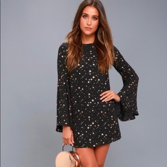 black star print dress